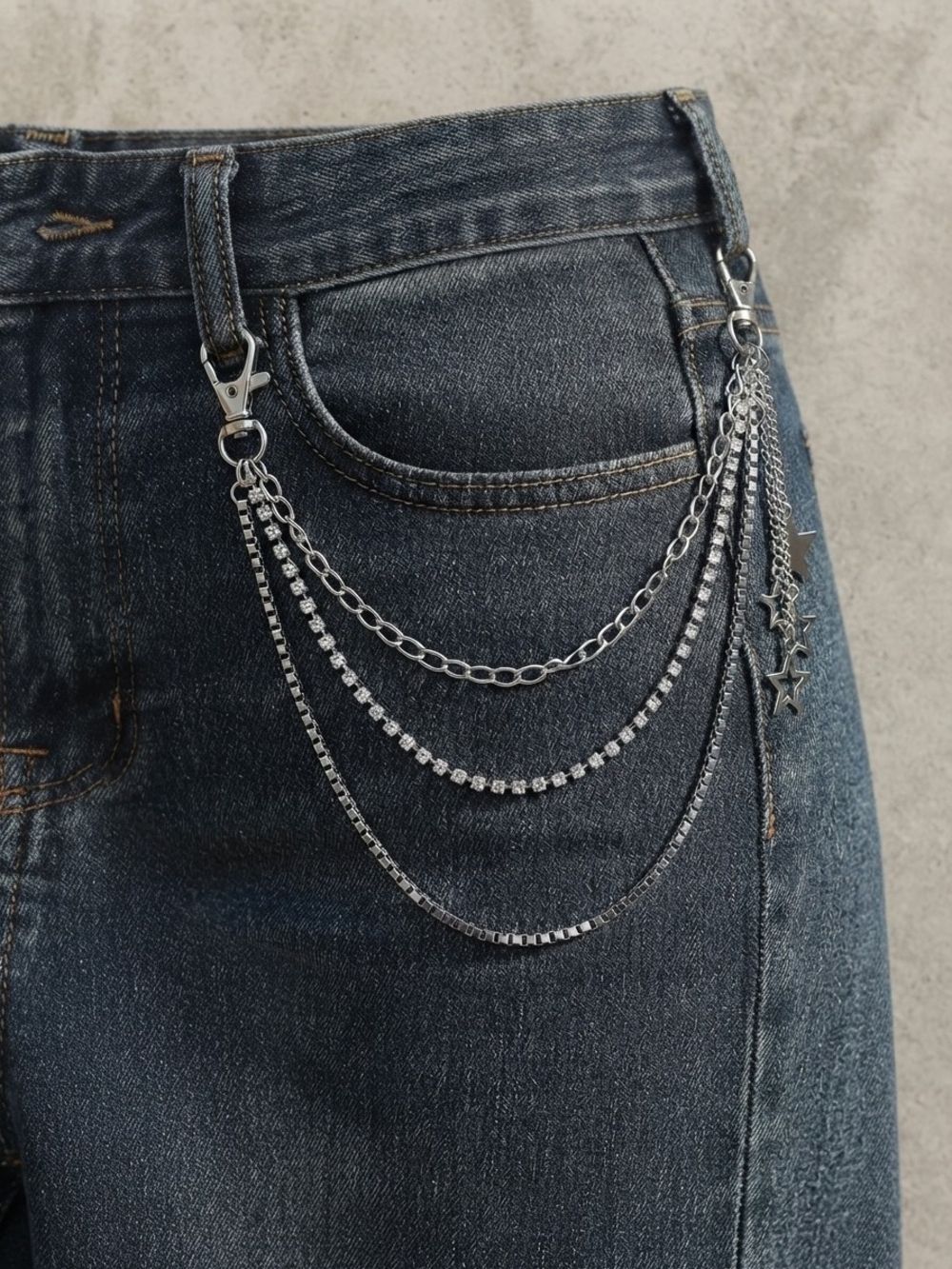 NEW Silver Layered Belt Chain (0363)